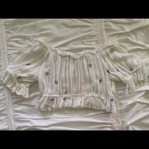 White confetti crop top